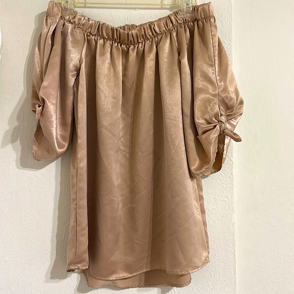 off shoulder satin top